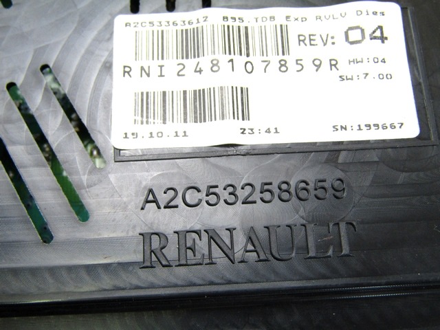 KILOMETER STEVEC OEM N. 248107859R ORIGINAL REZERVNI DEL RENAULT MEGANE MK3 BZ0/1 B3 DZ0/1 KZ0/1 BER/SPORTOUR/ESTATE (2009 - 2015) DIESEL LETNIK 2011