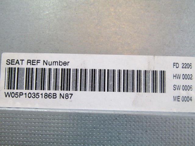 RADIO CD / OJACEVALNIK / IMETNIK HIFI OEM N. 5P1035186B ORIGINAL REZERVNI DEL SEAT ALTEA 5P1 (2004 - 02/2009)BENZINA LETNIK 2006