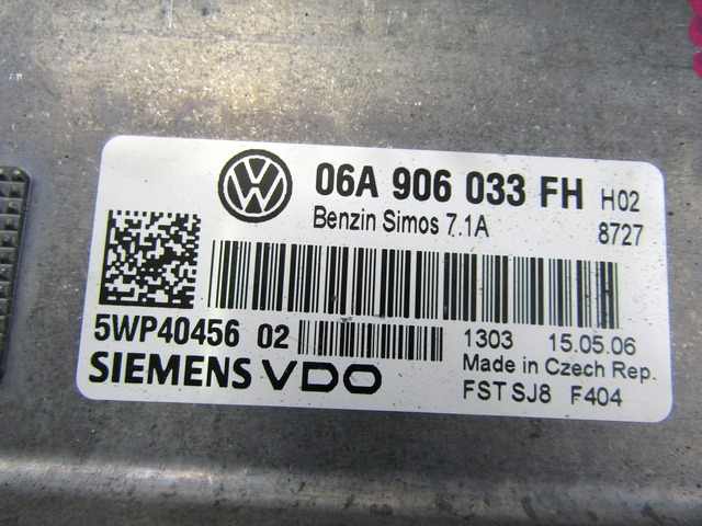 KOMPLET ODKLEPANJE IN VZIG  OEM N. 17900 KIT ACCENSIONE AVVIAMENTO ORIGINAL REZERVNI DEL SEAT ALTEA 5P1 (2004 - 02/2009)BENZINA LETNIK 2006