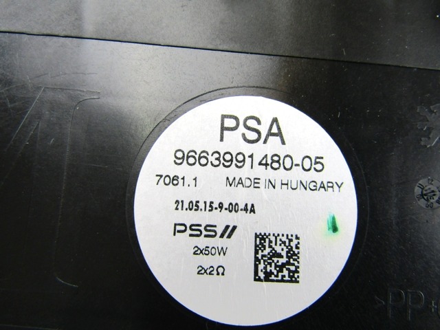 ZVOCNIKI OEM N. 9663991480 ORIGINAL REZERVNI DEL DS DS3 (2015 - 2019)BENZINA LETNIK 2015