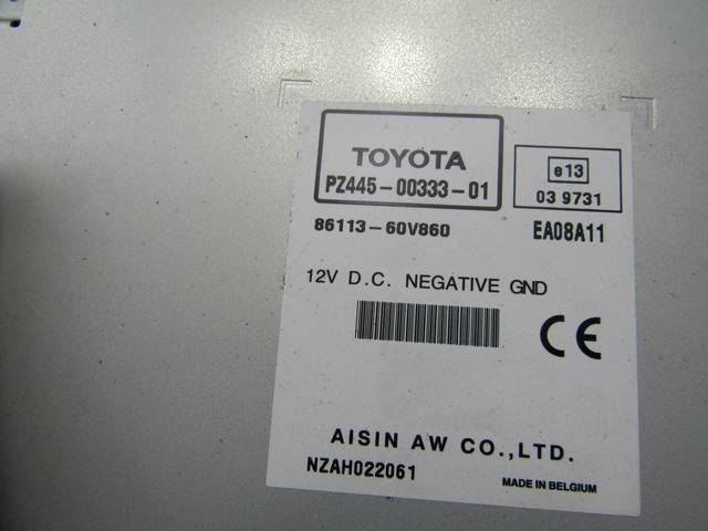REZERVNI DELI, RADIJSKO-NAVIGACIJSKE NAPRAVE OEM N. 86113-60V860 ORIGINAL REZERVNI DEL TOYOTA URBAN CRUISER P1 (2009 - 2014) DIESEL LETNIK 2010