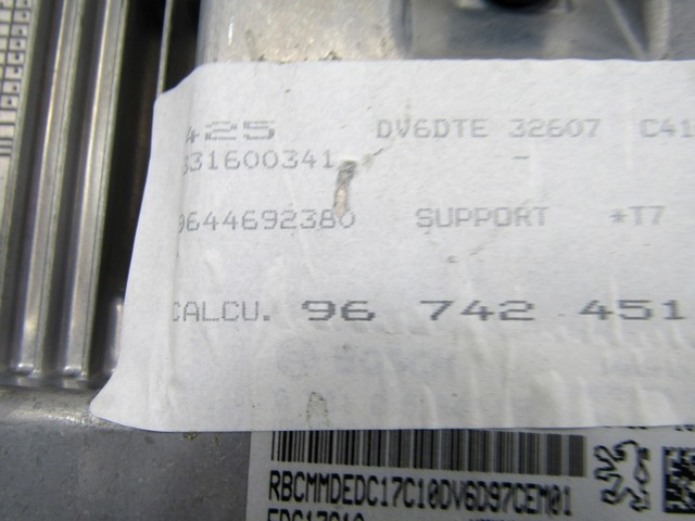 KOMPLET ODKLEPANJE IN VZIG  OEM N. 33270 KIT ACCENSIONE AVVIAMENTO ORIGINAL REZERVNI DEL PEUGEOT 308 4A 4B 4C 4E 4H MK1 BER/SW/CC (2007 - 2013) DIESEL LETNIK 2011