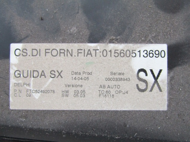 KONTROLNA ENOTA KLIMATSKE NAPRAVE / AVTOMATSKA KLIMATSKA NAPRAVA OEM N. 1560513690 ORIGINAL REZERVNI DEL ALFA ROMEO 147 937 R (2005 - 2010) DIESEL LETNIK 2005