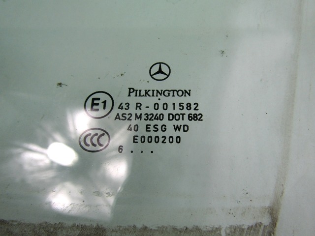 STEKLO SPREDNJIH LEVIH VRAT OEM N. A1697250110 ORIGINAL REZERVNI DEL MERCEDES CLASSE A W169 5P C169 3P (2004 - 04/2008) DIESEL LETNIK 2007