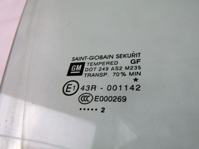 STEKLO SPREDNJIH DESNIH VRAT OEM N. 13188459 ORIGINAL REZERVNI DEL OPEL CORSA D R S07 (02/2011 - 2014) BENZINA LETNIK 2012