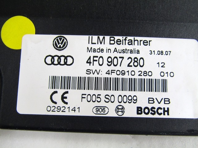 RACUNALNIK MOTORJA/REM OEM N. 4F0907280 ORIGINAL REZERVNI DEL AUDI A6 C6 4F2 4FH 4F5 BER/SW/ALLROAD (07/2004 - 10/2008) DIESEL LETNIK 2007