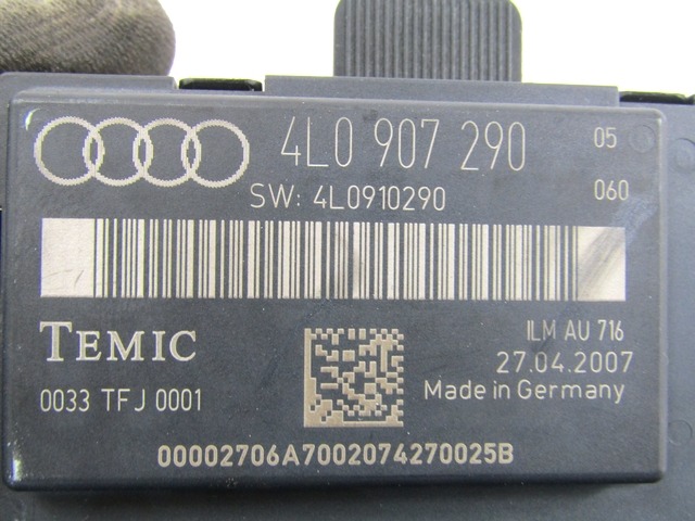 RACUNALNIK VRAT IN STEKEL OEM N. 4L0907290 ORIGINAL REZERVNI DEL AUDI Q7 4L (2005 - 2015) DIESEL LETNIK 2007
