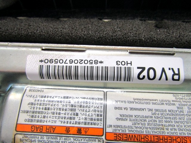 KIT AIRBAG KOMPLET OEM N. 18829 KIT AIRBAG COMPLETO ORIGINAL REZERVNI DEL MAZDA 6 GG GY (2003-2008) DIESEL LETNIK 2007