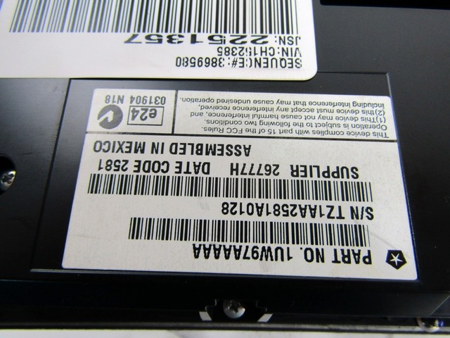 KONTROLNA ENOTA KLIMATSKE NAPRAVE / AVTOMATSKA KLIMATSKA NAPRAVA OEM N. 1UW97AAAAA ORIGINAL REZERVNI DEL LANCIA THEMA LX MK2 (2011 - 2014)DIESEL LETNIK 2013