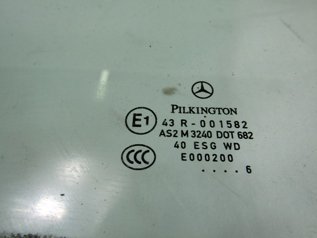 STEKLO SPREDNJIH LEVIH VRAT OEM N. A1697250110 ORIGINAL REZERVNI DEL MERCEDES CLASSE A W169 5P C169 3P (2004 - 04/2008) DIESEL LETNIK 2006