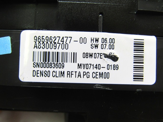 KONTROLNA ENOTA KLIMATSKE NAPRAVE / AVTOMATSKA KLIMATSKA NAPRAVA OEM N. 9659627477 ORIGINAL REZERVNI DEL CITROEN C4 PICASSO/GRAND PICASSO MK1 (2006 - 08/2013) DIESEL LETNIK 2008