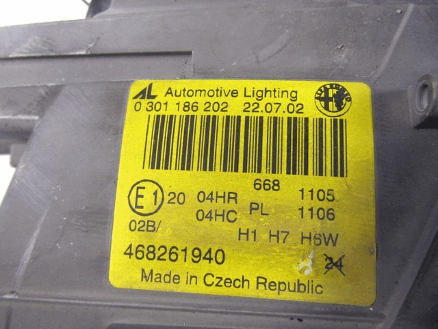 SPREDNJI DESNI ZAROMETI OEM N. 301186202 ORIGINAL REZERVNI DEL ALFA ROMEO 147 937 (2001 - 2005)DIESEL LETNIK 2002