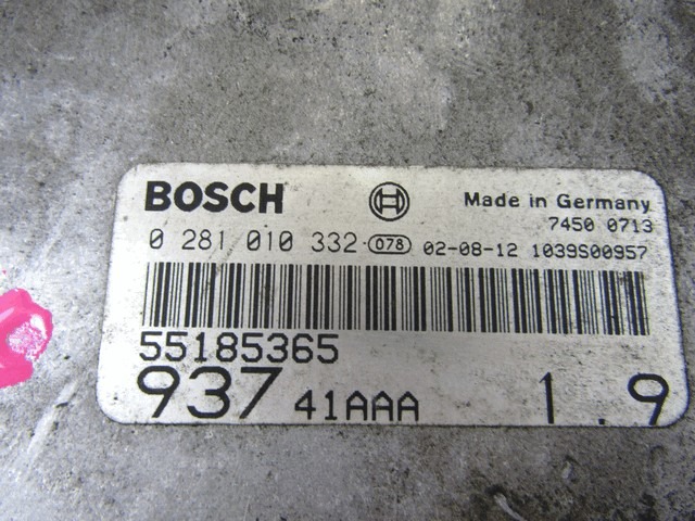 OSNOVNA KRMILNA ENOTA DDE / MODUL ZA VBRIZGAVANJE OEM N. 281010332 ORIGINAL REZERVNI DEL ALFA ROMEO 147 937 (2001 - 2005)DIESEL LETNIK 2002