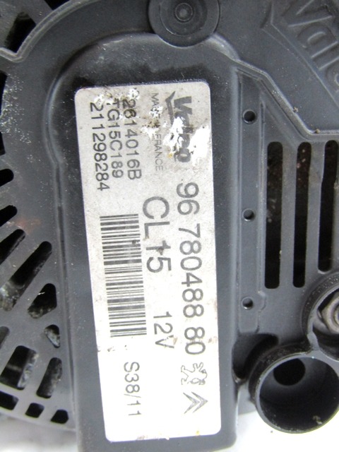 ALTERNATOR OEM N. 9678048880 ORIGINAL REZERVNI DEL CITROEN C3 MK2 SC (2009 - 2016) DIESEL LETNIK 2011