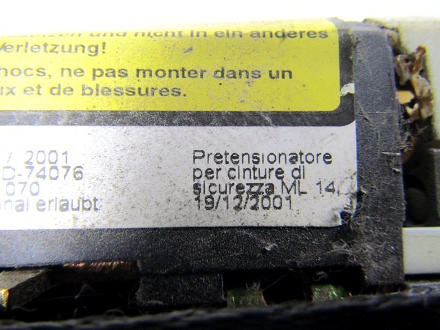 SAMOZATEZNI VARNOSTNI PAS OEM N. 33019654C ORIGINAL REZERVNI DEL FIAT MULTIPLA 186 (1998 - 2002) BENZINA/METANO LETNIK 2001