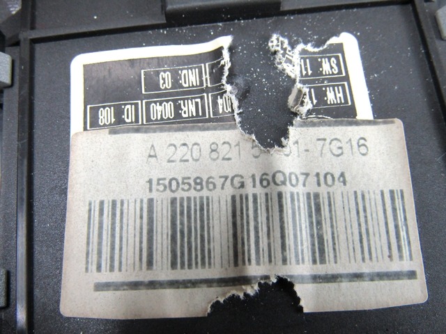 RACUNALNIK AVTOALARMA/BLOKADA MOTORJA OEM N. A2208215451 ORIGINAL REZERVNI DEL MERCEDES CLASSE S W220 (1998 - 2006)DIESEL LETNIK 2004