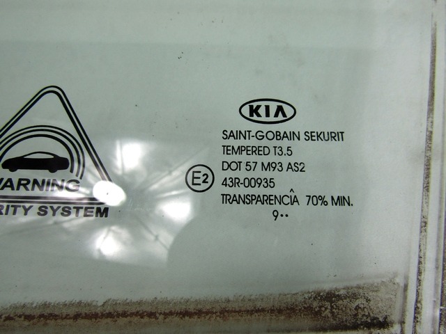 STEKLO SPREDNJIH LEVIH VRAT OEM N. 824111H000 ORIGINAL REZERVNI DEL KIA CEE'D / PRO CEE'D MK1 ED (2006-2012) DIESEL LETNIK 2010