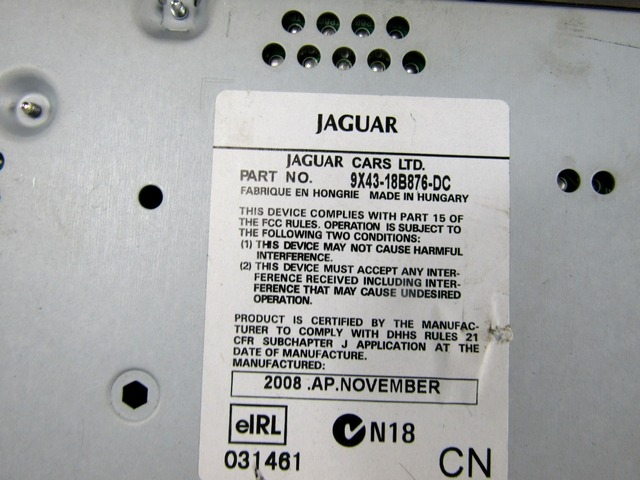 REZERVNI DELI, RADIJSKO-NAVIGACIJSKE NAPRAVE OEM N. 9X43-10E889-AA ORIGINAL REZERVNI DEL JAGUAR X-TYPE X400 MK1 R BER/SW (2005 - 2009)DIESEL LETNIK 2009