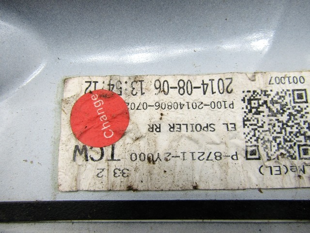 ZADNJI SPOJLER OEM N. 87210-2Y000 ORIGINAL REZERVNI DEL HYUNDAI IX35 LM EL ELH (2009 - 2015)DIESEL LETNIK 2014