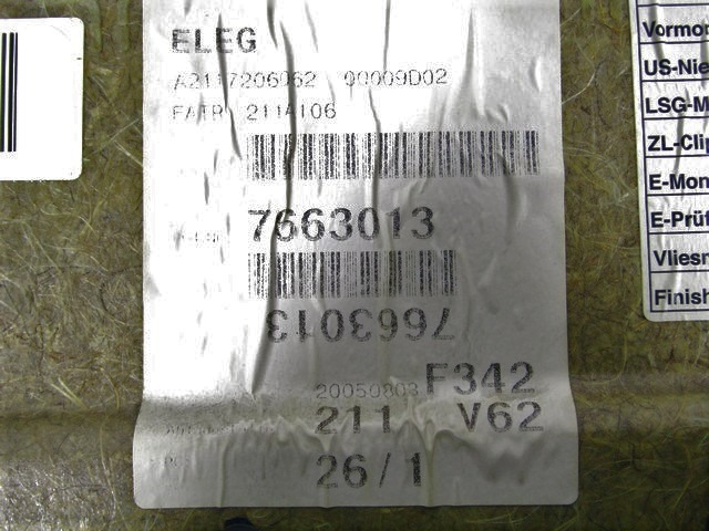 NOTRANJA OBLOGA SPREDNJIH VRAT OEM N. PNADTMBCLASES211SW5P ORIGINAL REZERVNI DEL MERCEDES CLASSE E W211 S211 BER/SW (03/2002 - 05/2006) DIESEL LETNIK 2005