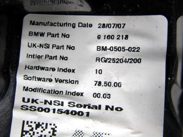 KILOMETER STEVEC OEM N. 9160218 ORIGINAL REZERVNI DEL MINI ONE / COOPER BERLINA CABRIO R56 R57 (2007 - 2013) DIESEL LETNIK 2007