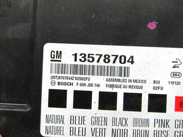 KOMPLET ODKLEPANJE IN VZIG  OEM N. 28227 KIT ACCENSIONE AVVIAMENTO ORIGINAL REZERVNI DEL OPEL INSIGNIA A G09 (2008 - 2017)DIESEL LETNIK 2011