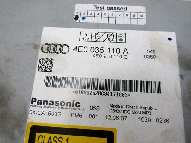 CD POLNILNIK OEM N. 4E0035110A ORIGINAL REZERVNI DEL AUDI A6 C6 4F2 4FH 4F5 BER/SW/ALLROAD (07/2004 - 10/2008) DIESEL LETNIK 2007