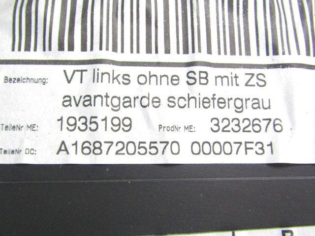 NOTRANJA OBLOGA SPREDNJIH VRAT OEM N. PNASTMBCLASAW168RBR5P ORIGINAL REZERVNI DEL MERCEDES CLASSE A W168 V168 R (2001 - 2005) BENZINA LETNIK 2002