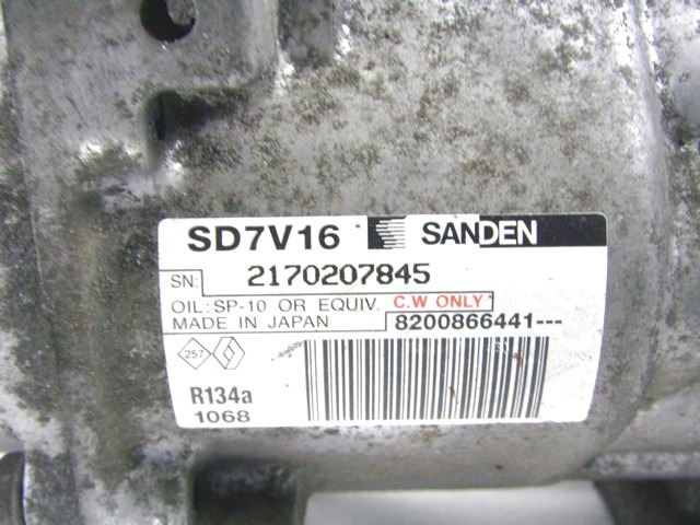 KOMPRESOR KLIME  OEM N. 8200866441 ORIGINAL REZERVNI DEL DACIA LOGAN MK1 (2004 - 2013) BENZINA/GPL LETNIK 2009