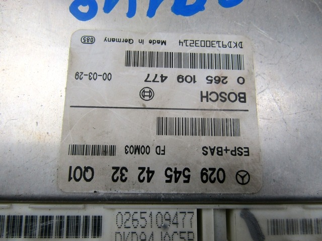 KONTROLA ESP ENOTA  OEM N. 295454232 ORIGINAL REZERVNI DEL MERCEDES CLASSE A W168 5P V168 3P 168.031 168.131 (1997 - 2000) BENZINA LETNIK 2000