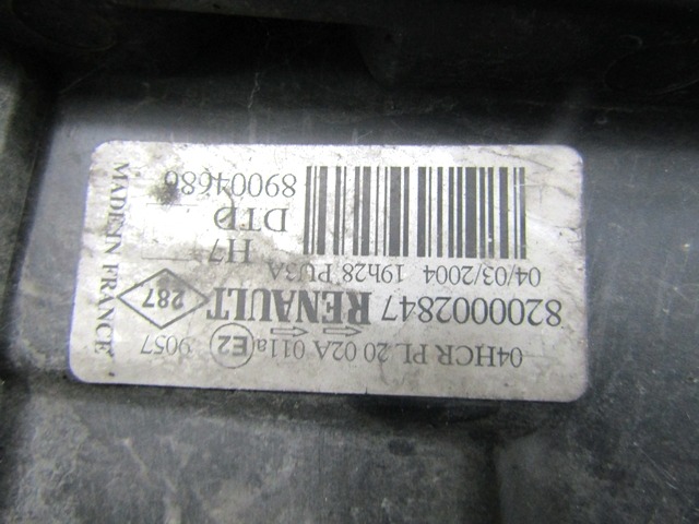 SPREDNJI DESNI ZAROMETI OEM N. 8200002847 ORIGINAL REZERVNI DEL RENAULT LAGUNA BG0/1 KG0/1 MK2 BER/SW (11/2000 - 12/2004) DIESEL LETNIK 2002