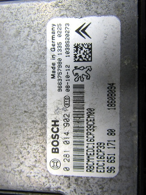 KOMPLET ODKLEPANJE IN VZIG  OEM N. 22480 KIT ACCENSIONE AVVIAMENTO ORIGINAL REZERVNI DEL CITROEN C-CROSSER (2007 - 2012)DIESEL LETNIK 2010