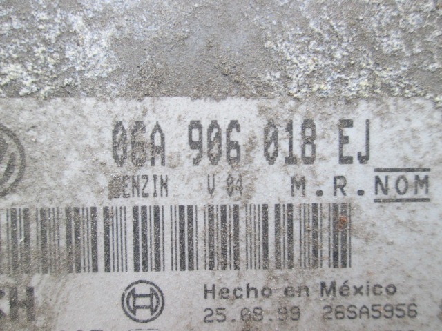 OSNOVNA KRMILNA ENOTA DDE / MODUL ZA VBRIZGAVANJE OEM N. 06A906018EJ ORIGINAL REZERVNI DEL VOLKSWAGEN NEW BEETLE 9C1 1C1 1Y7 (1999 - 2006) BENZINA LETNIK 2000