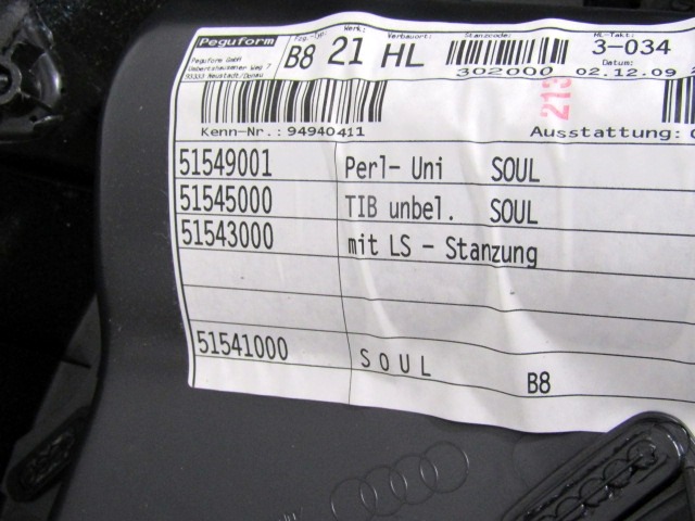 VRATNI PANEL OEM N. PNPSTADA4B8SW5P ORIGINAL REZERVNI DEL AUDI A4 B8 8K2 BER/SW/CABRIO (2007 - 11/2015) DIESEL LETNIK 2010