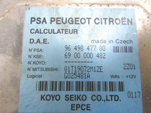 ELEKTRICNI SERVO VOLAN ENOTA OEM N. 9649847780 ORIGINAL REZERVNI DEL CITROEN C3 / PLURIEL MK1 (2002 - 09/2005) DIESEL LETNIK 2003