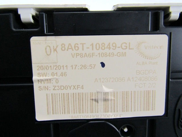 KILOMETER STEVEC OEM N. 8A6T-10849-GL ORIGINAL REZERVNI DEL FORD FIESTA CB1 CNN MK6 (09/2008 - 11/2012) DIESEL LETNIK 2011