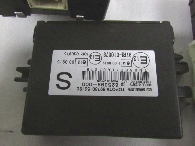 KOMPLET ODKLEPANJE IN VZIG  OEM N. 9792 KIT ACCENSIONE AVVIAMENTO ORIGINAL REZERVNI DEL SUBARU TREZIA (2011 - 2014)BENZINA LETNIK 2011