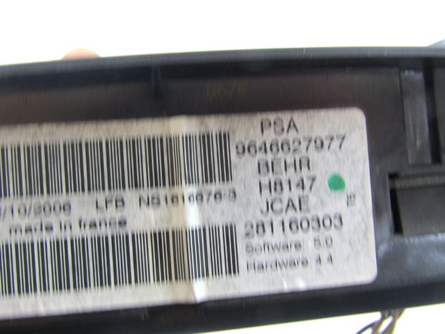 KONTROLNA ENOTA KLIMATSKE NAPRAVE / AVTOMATSKA KLIMATSKA NAPRAVA OEM N. 9646627977 ORIGINAL REZERVNI DEL PEUGEOT 307 3A/B/C/E/H BER/SW/CABRIO (2001 - 2009) DIESEL LETNIK 2006