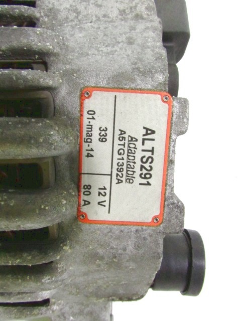 ALTERNATOR OEM N. ALTS291 ORIGINAL REZERVNI DEL CITROEN C3 MK2 SC (2009 - 2016) BENZINA/GPL LETNIK 2010