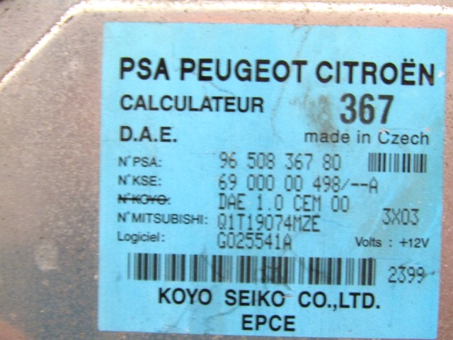 ELEKTRICNI SERVO VOLAN ENOTA OEM N. 9650836780 ORIGINAL REZERVNI DEL CITROEN C2 (2004 - 2009) DIESEL LETNIK 2004