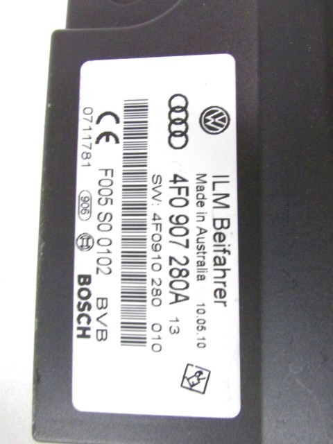 RACUNALNIK MOTORJA/REM OEM N. 4F0907280A ORIGINAL REZERVNI DEL AUDI A6 C6 R 4F2 4FH 4F5 BER/SW/ALLROAD (10/2008 - 2011) DIESEL LETNIK 2011