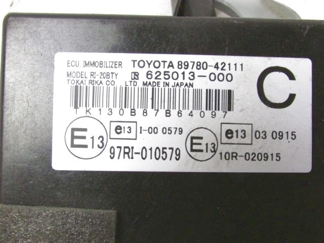 KOMPLET ODKLEPANJE IN VZIG  OEM N. 19295 KIT ACCENSIONE AVVIAMENTO ORIGINAL REZERVNI DEL TOYOTA RAV 4 A3 MK3 (2006 - 03/2009) BENZINA LETNIK 2008