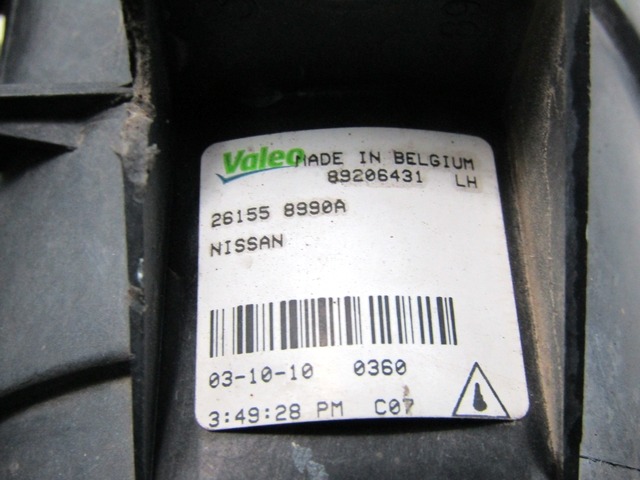 LEVA MEGLENKA OEM N. 261558990A ORIGINAL REZERVNI DEL RENAULT KOLEOS HY MK1 (2008 - 2011) DIESEL LETNIK 2011