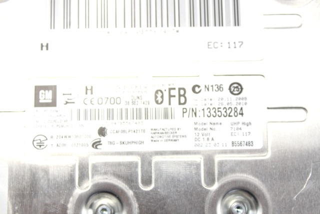 RACUNALNIK TELEFONA  OEM N. 13353284 ORIGINAL REZERVNI DEL OPEL INSIGNIA A G09 (2008 - 2017)DIESEL LETNIK 2011