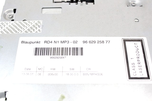 RADIO CD / OJACEVALNIK / IMETNIK HIFI OEM N. 9662925877 ORIGINAL REZERVNI DEL CITROEN C4 MK1 / COUPE L LC (2004 - 08/2009) BENZINA LETNIK 2008