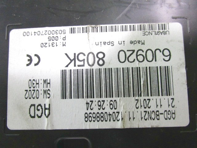 KILOMETER STEVEC OEM N. 6J0920805K ORIGINAL REZERVNI DEL SEAT IBIZA 6J5 6P1 MK4 BER/SW (2008 - 2012)BENZINA LETNIK 2012