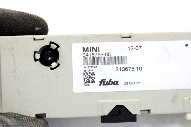 OJACEVALEC / ANTENA OEM N. 3416765 ORIGINAL REZERVNI DEL MINI ONE / COOPER BERLINA CABRIO R56 R57 (2007 - 2013) BENZINA LETNIK 2008