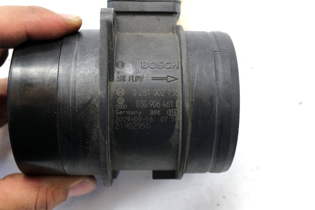 MERILNIK PRETOKA ZRAKA / MERILNIK MASE ZRAKA OEM N. 03G906461C ORIGINAL REZERVNI DEL AUDI Q5 8R B8 (10/2008 - 06/2012) DIESEL LETNIK 2009