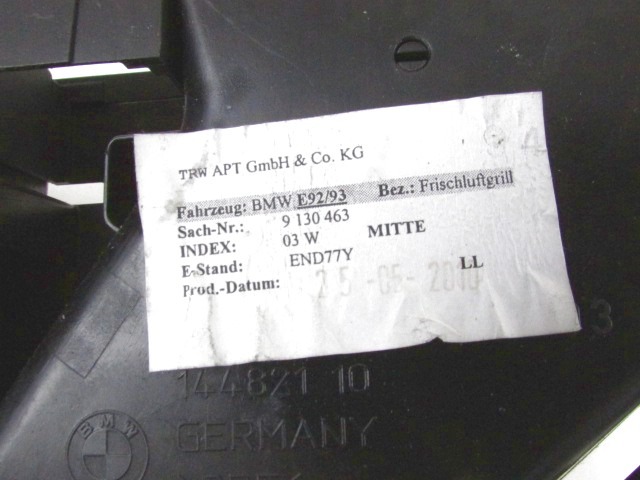 CENTRALNE PREZRACEVALNE SOBE  OEM N. 9130463 ORIGINAL REZERVNI DEL BMW SERIE 3 BER/SW/COUPE/CABRIO E90/E91/E92/E93 LCI R (2009 - 2012) DIESEL LETNIK 2010