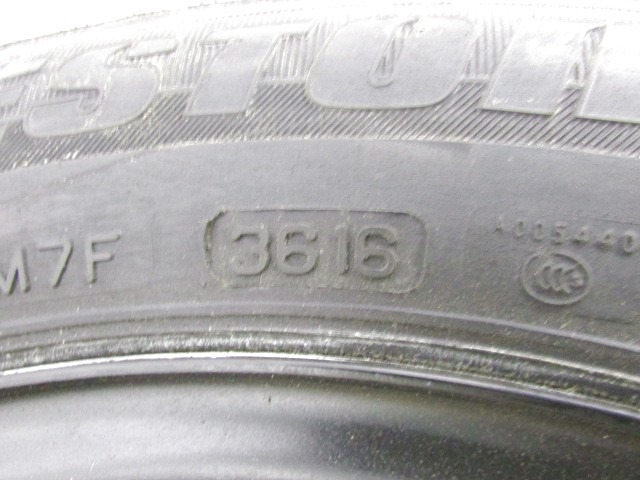 6C0601027 RUOTA DI SCORTA BRIDGESTONE VOLKSWAGEN POLO 1.2 51KW 5P B 5M (2014) RICAMBIO USATO 185/60R15 84H 3616 6JX15H2 ET38 